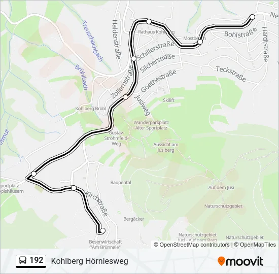 192 Bus Line Map