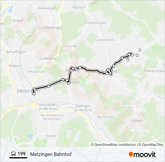199 Bus Line Map