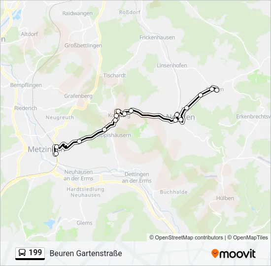 199 Bus Line Map
