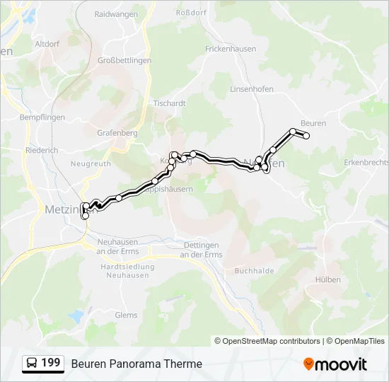 199 Bus Line Map