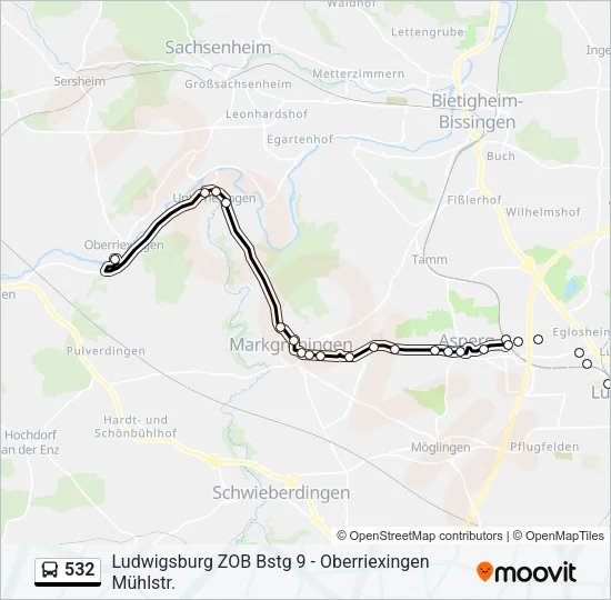 532 Bus Line Map