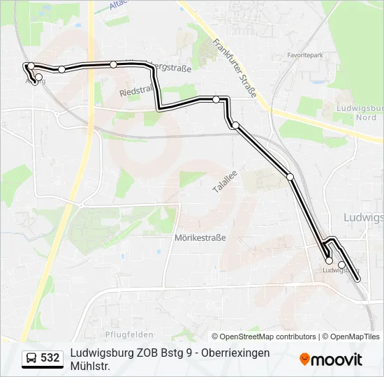 532 Bus Line Map