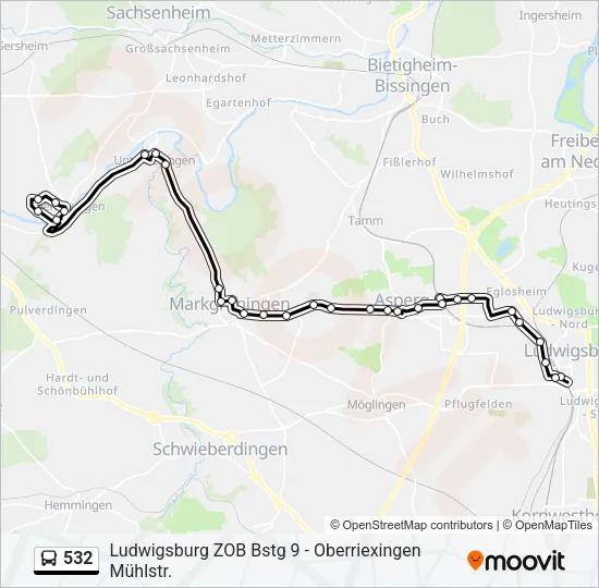 532 Bus Line Map