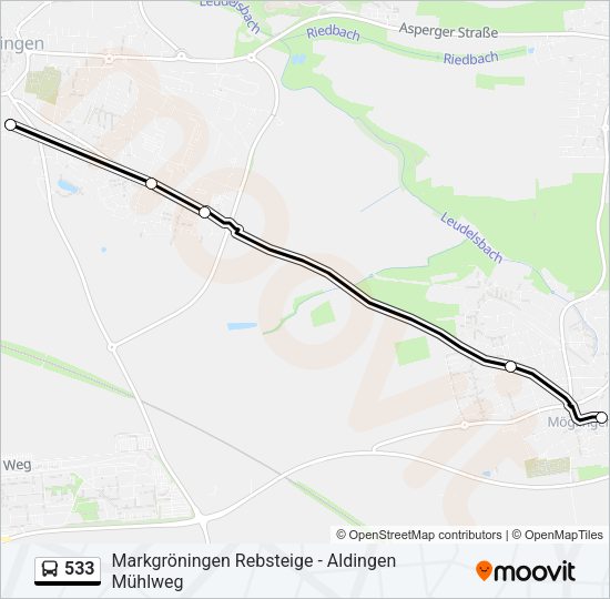 Автобус 533: карта маршрута