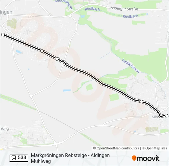 533 Bus Line Map