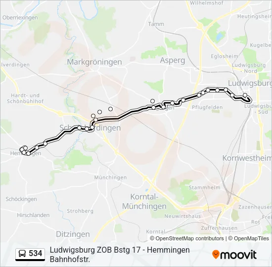 534 Bus Line Map