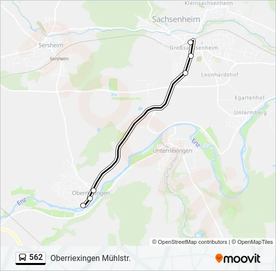 562 Bus Line Map