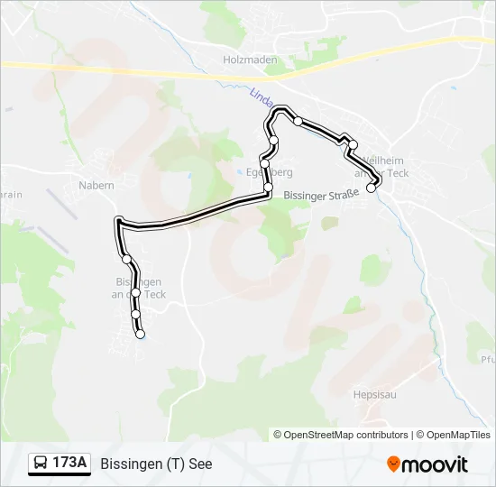 173A Bus Line Map