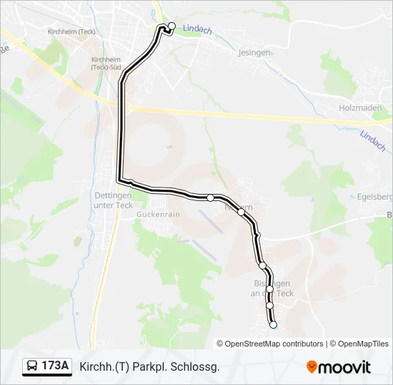 173A Bus Line Map