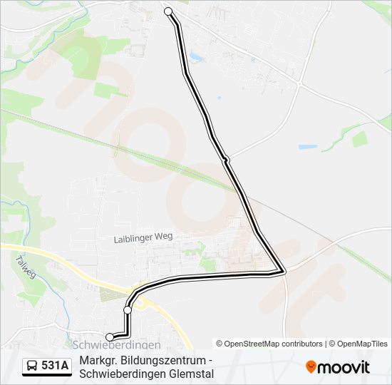 Автобус 531A: карта маршрута