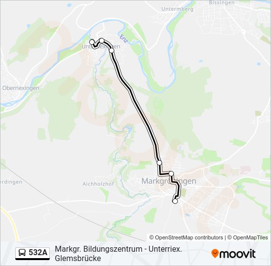 Автобус 532A: карта маршрута