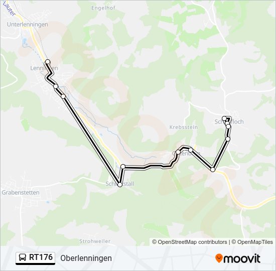 Автобус RT176: карта маршрута