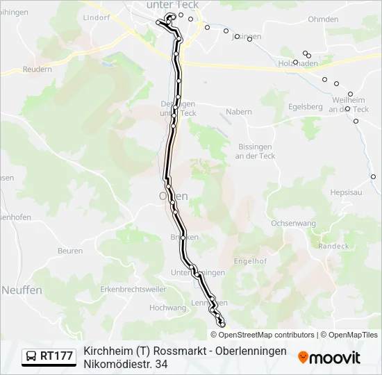 RT177 Bus Line Map