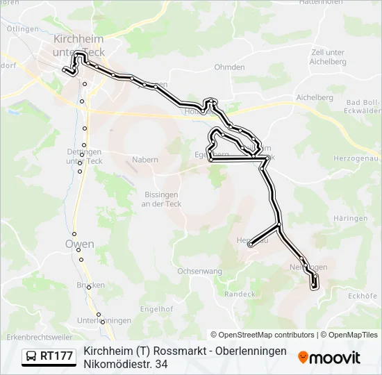 RT177 Bus Line Map