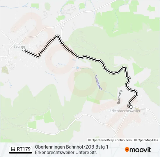 RT179 Bus Line Map