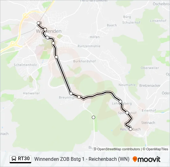 RT30 Bus Line Map