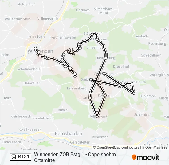 RT31 Bus Line Map