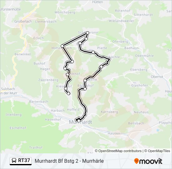 RT37 Bus Line Map