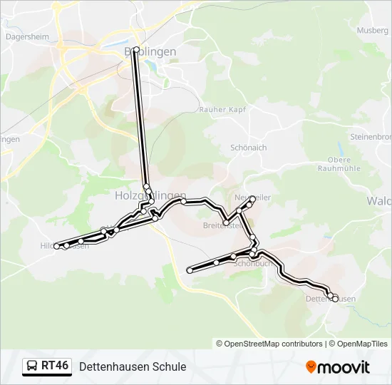 RT46 Bus Line Map