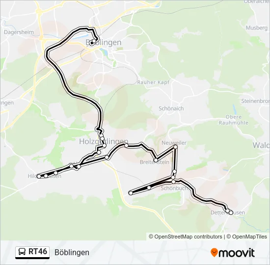 RT46 Bus Line Map