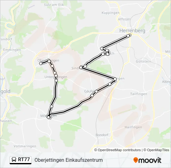 RT77 Bus Line Map