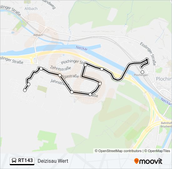 Автобус RT143: карта маршрута