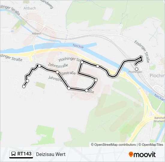 RT143 Bus Line Map