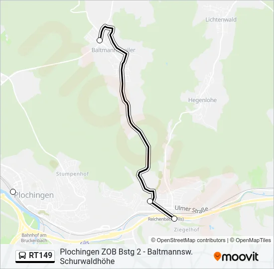 RT149 Bus Line Map