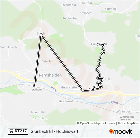 RT217 Bus Line Map