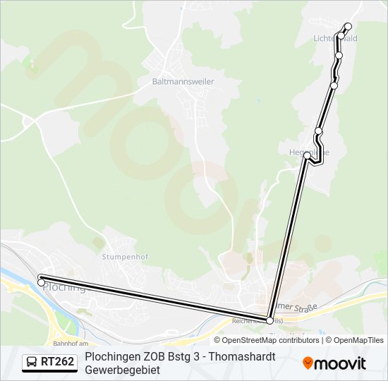 RT262 Bus Line Map