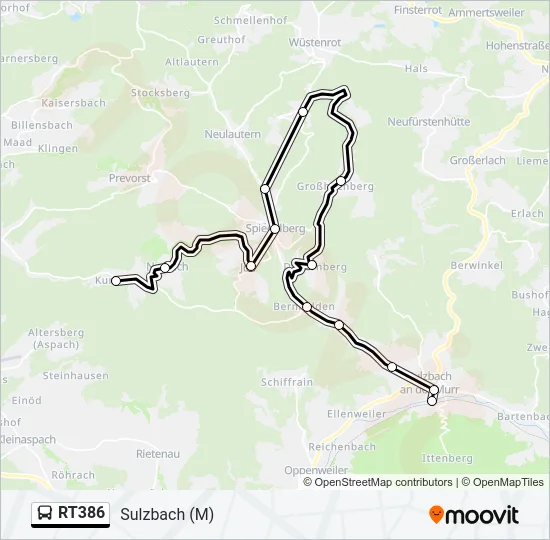 RT386 Bus Line Map