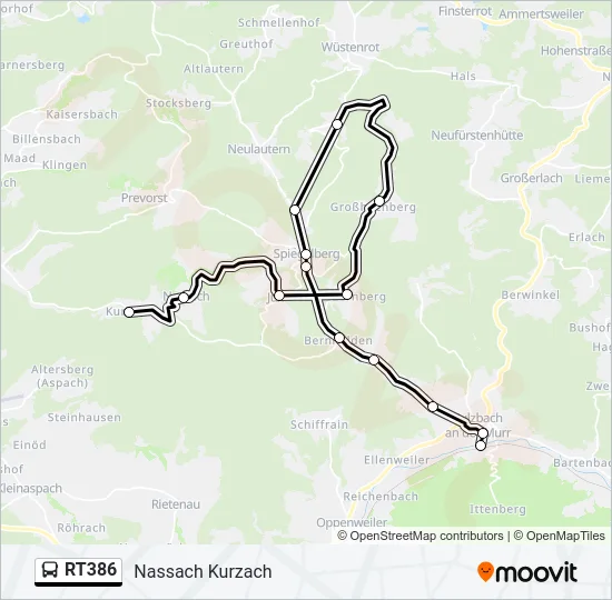 RT386 Bus Line Map