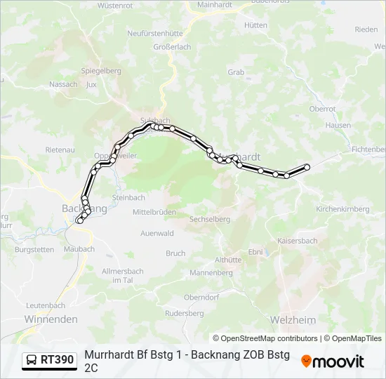 RT390 Bus Line Map