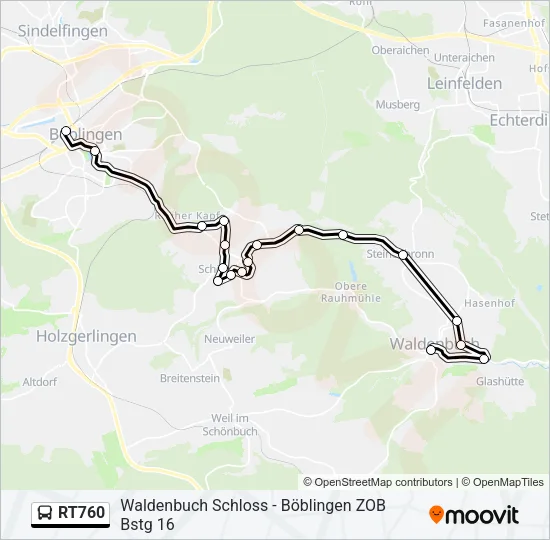 RT760 Bus Line Map
