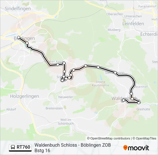 RT760 Bus Line Map