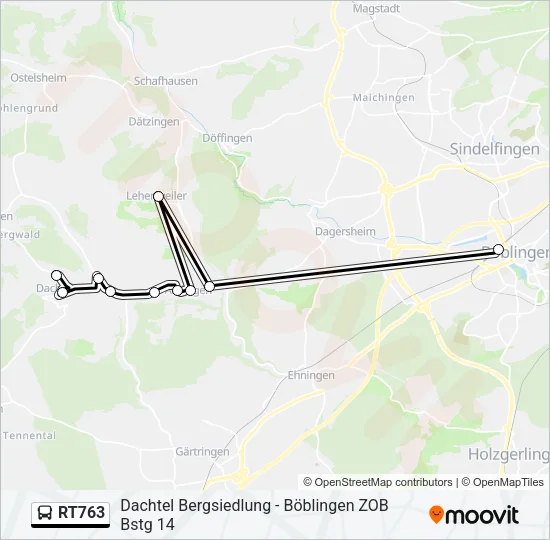 RT763 Bus Line Map