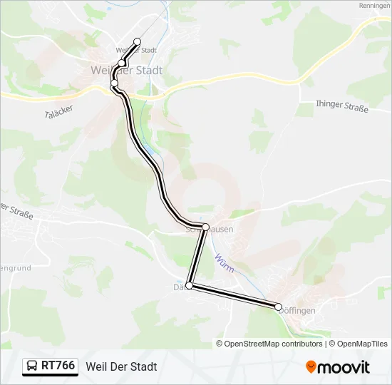 RT766 Bus Line Map