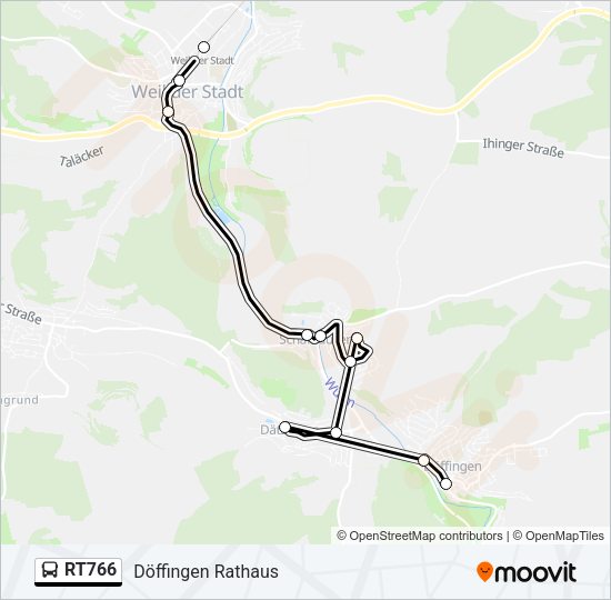 Автобус RT766: карта маршрута
