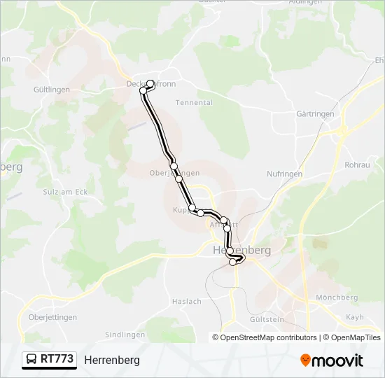 RT773 Bus Line Map