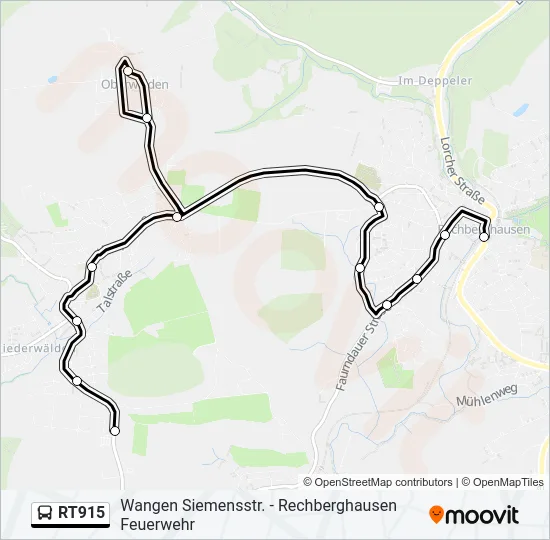 RT915 Bus Line Map