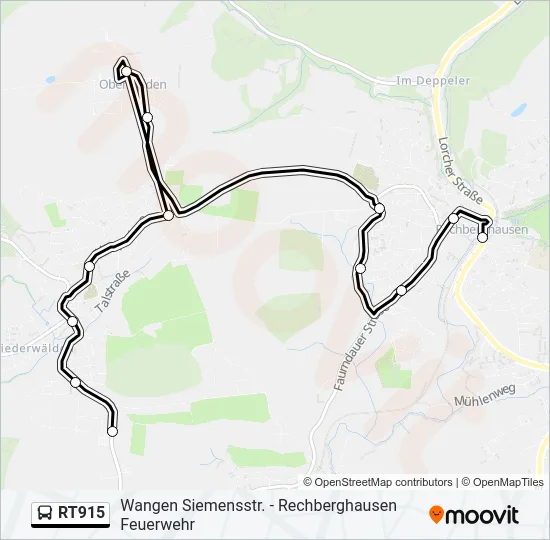 RT915 Bus Line Map