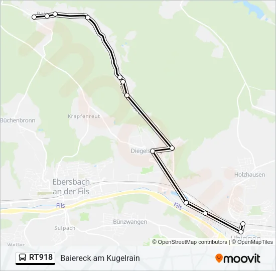 RT918 Bus Line Map