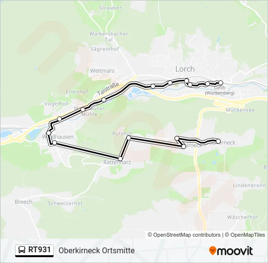 RT931 Bus Line Map