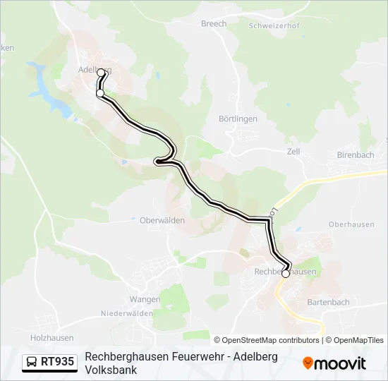 RT935 Bus Line Map