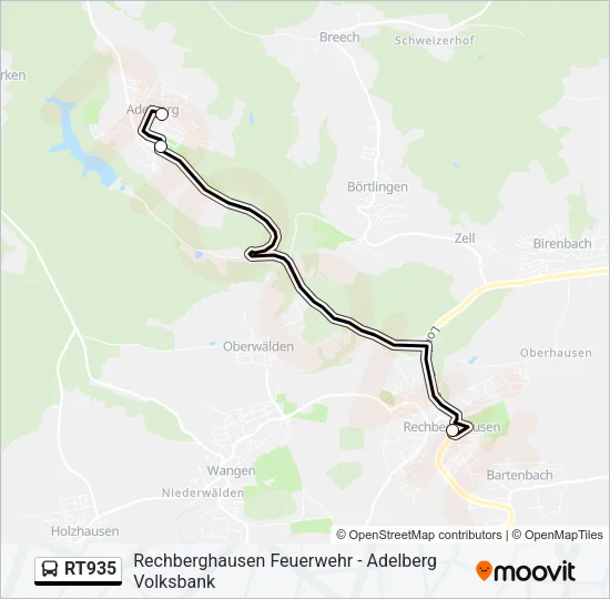 RT935 Bus Line Map