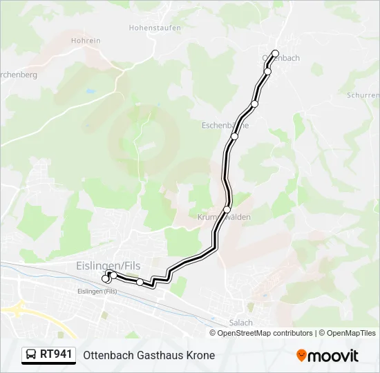 RT941 Bus Line Map