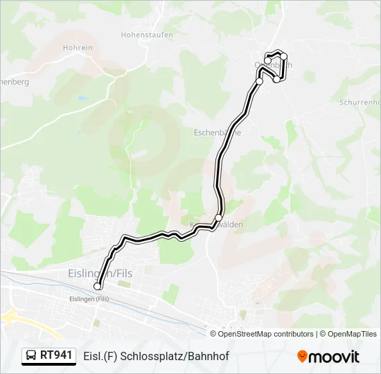 RT941 Bus Line Map
