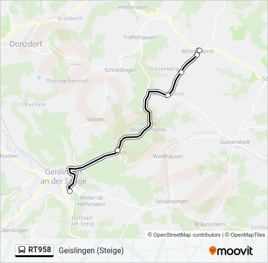 RT958 Bus Line Map