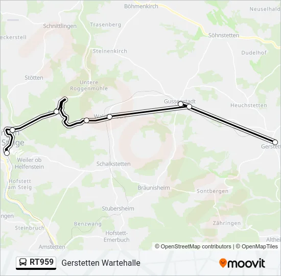 RT959 Bus Line Map