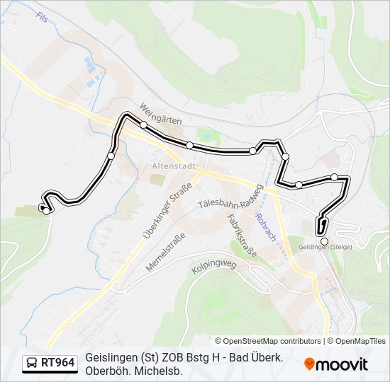 RT964 Bus Line Map
